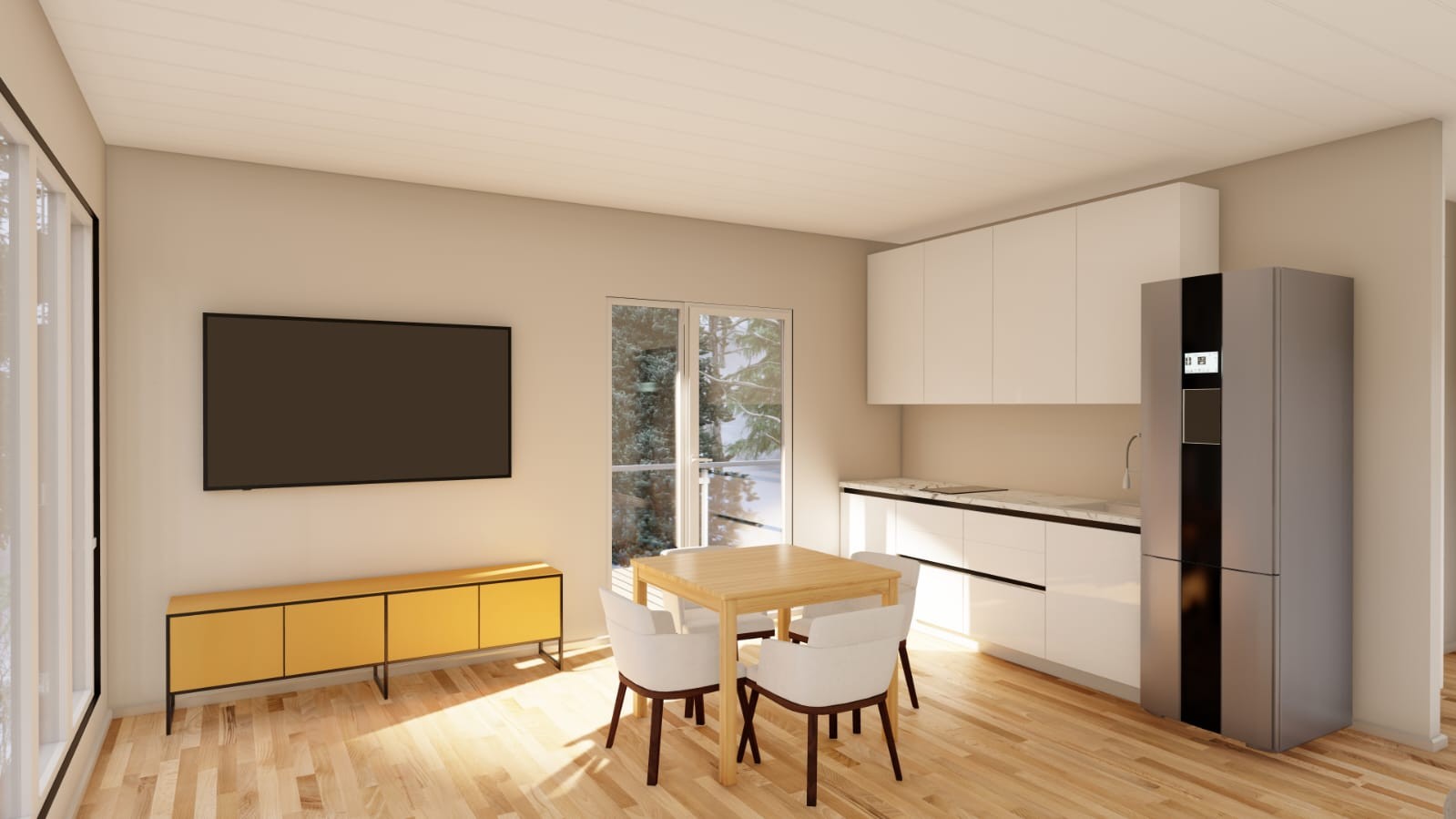 Семья на террасе дома