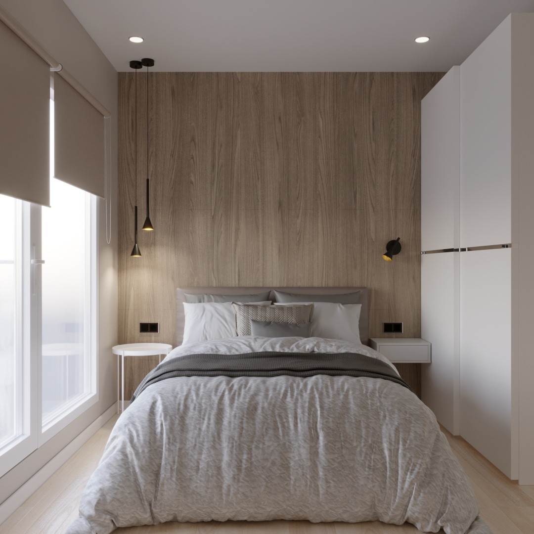 Дом 36м² в вечернее время - подсветка